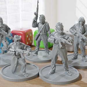 Armed Liquidators Team - Five - Zona Alfa - Modern Wargaming Miniatures for Tabletop RPG - 28mm / 32mm Scale Minifigures