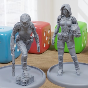 Neon Shadows - 3D Printed Mini&#39;s - Cyberpunk / Sci-Fi - Tabletop Miniature Wargaming - 28mm / 32mm Scale Minifigures