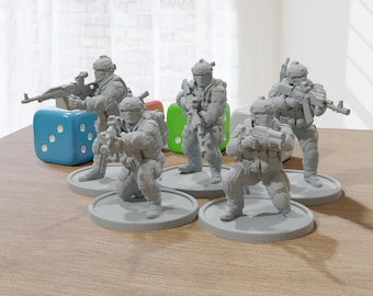 Spetsnaz FSB Alpha Group - Five - Modern Wargaming Miniatures for Tabletop RPG - 20mm / 28mm / 32mm Scale Minifigures