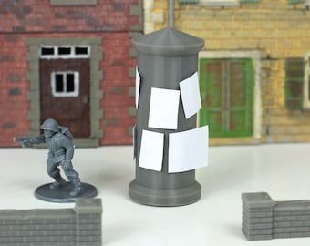 Poster Pole - Tabletop Wargaming WW2 Terrain 28mm Miniature 3D Printed Model | Bolt Action