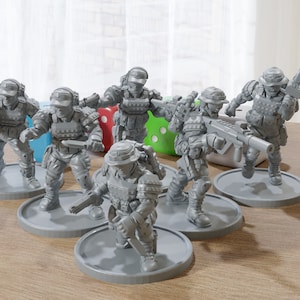Scout Ranger Squad 28mm / 32mm - Cyberpunk - Modern Warfare Miniature for Zona Alfa - Fallout Wasteland - Tabletop RPG Minifigures
