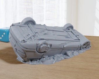 Upside Down SUV - 3D Printed Vehicle for Miniature Tabletop Wargames TTRPG