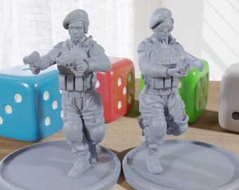 セクシーボディガードエリート - 3Dプリントミニフィギュア - モダンテーブルトップミニチュアウォーゲーム 28mm / 32mmスケール
