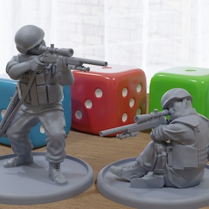 JSDF Snipers - Minifigure stampate in 3D per moderni giochi da tavolo in scala 28mm/32mm