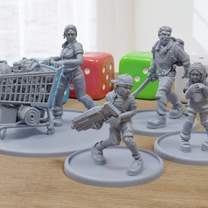 Survivor Family - 3D Printed Minifigures for Zombie Post Apocalyptic Miniature Tabletop Games TTRPG
