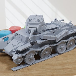 Destroyed Cavalry Tank BT-7 - 3D Printed Miniature Wargaming Combat Vehicle - 28mm / 20mm / 15mm Scale