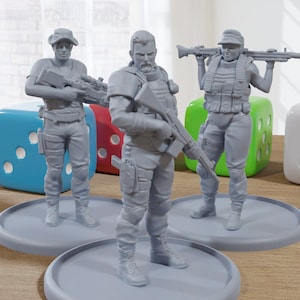 Late 20th Century Mercenaries - Modern Wargaming Miniatures for Tabletop RPG - 28mm / 32mm Scale Minifigures