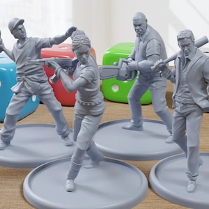 Paquete de supervivientes: minifigura impresa en 3D para juegos de mesa en miniatura de zombis postapocalípticos TTRPG