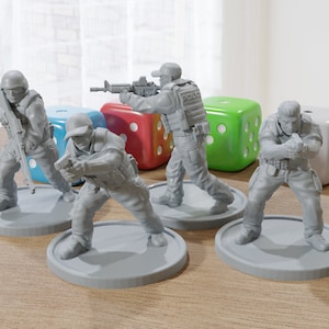 Modern US Police - Four - Modern Wargaming Miniatures for Tabletop RPG - 20mm / 28mm / 32mm Scale Minifigures