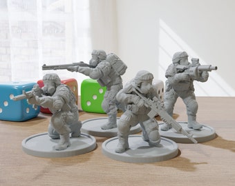 USMC Gasmask Survivors with Battle Damage - 20mm - 28mm - 32mm Scale Minifigures - Modern Wargaming Miniatures