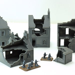 Destroyed or Intact - Normandy French Village Set (VOLUME 2) - Tabletop Wargaming WW2 Terrain | Miniature 3D Printed Model | Flames of War
