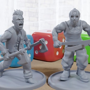 Hooligan Duo - 3D Printed Minifigures for Zombie Post Apocalyptic Miniature Tabletop Games TTRPG