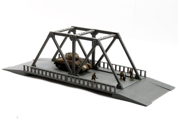 プラットトラス橋 - 3Dプリントミニチュアウォーゲーム地形 28 mm / 20