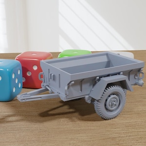 M416 Trailer- US Army  Light Utility Vehicle - 3D Printed Miniature Tabletop Wargaming Combat Vehicle 28mm / 15mm  Scale
