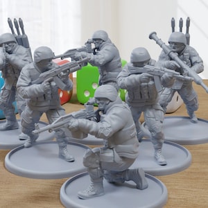 Modern Russian Infantry Squad - 3D Printed Wargaming Miniatures for Tabletop RPG - 28mm / 32mm Scale Minifigures