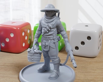 Mushroom Farmer - 3D Printed Proxy Minifigure for Sci-fi Miniature Tabletop Games like Stargrave and Five Parsecs from Home