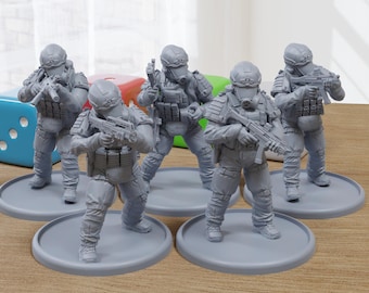 CBRN Defense Squad Miniatures | 28mm/32mm Scale Modern Wargaming Minifigures