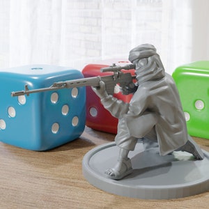 Arab SVD Sniper - Modern Wargaming Miniatures for Tabletop RPG - 28mm / 32mm Scale Minifigures