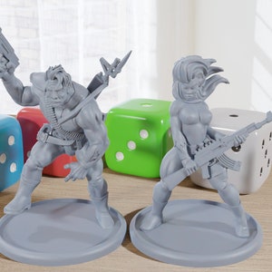 Vault Dwellers Couple - 3D Printed Minifigures for Post Apocalyptic Miniature Tabletop Games like Zona Alfa - Fallout Wasteland