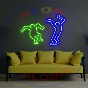 Keith Haring Print Art Neon Sign Custom Dancing Cool Man Bedroom Wall Decor