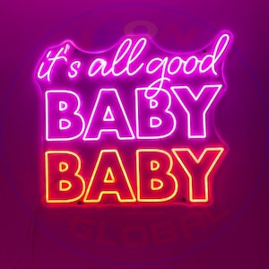 It&#39;s All Good Baby Baby Neon Sign Wedding Initials Custom Art Wall Decoration Baby Shower Neon Gift Neonglobal