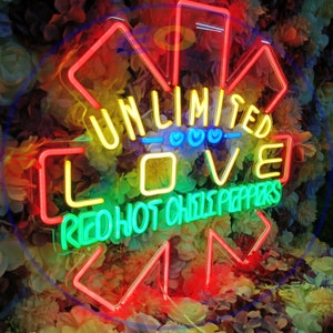 Red Hot Chili Peppers Leuchtreklame / Unlimited Love Logo / Wohnkultur / Wandbehang Neonschild / Led-Licht