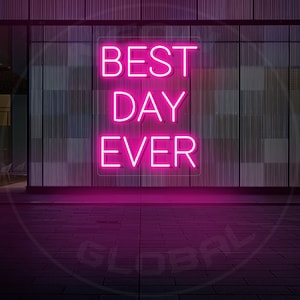 Custom Neon Sign | Best Day Ever Wedding Neon Sign | Shower Sign Custom Party Birthday Gifts  | Home Decor Bedroom Bar | Wall Decor Neon