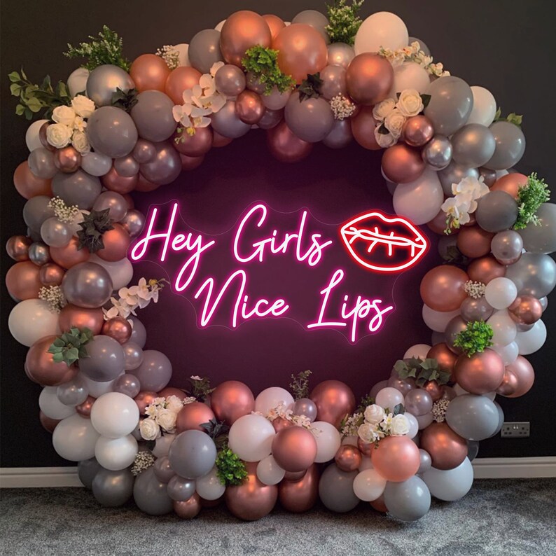 Hey Girls Nice Lips Neon Sign: Custom Name Wall Decor - Etsy