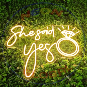 She said yes Neon Sign| Party Garden Decor | LED art | Propose Lovers Couples Engagement|Perfect for Reception and Wedding Photo Backdrop