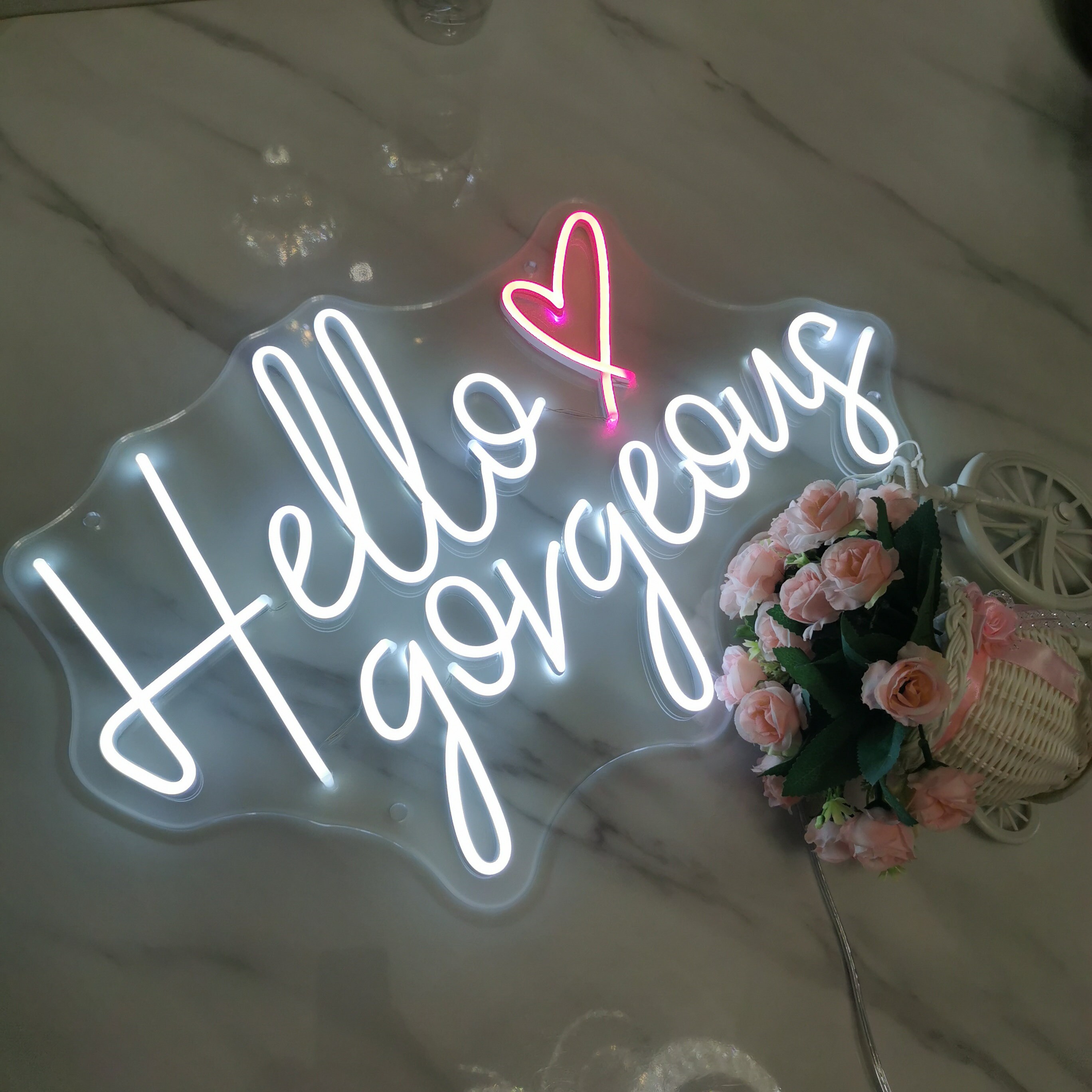 Hello LED Neon Sign: Custom Wedding Party Decor - Etsy