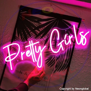 Pretty Girls Neon Signs | Party Neon | Bedroom wall Decor | Neon Bar Sign | Neon Wall Sign | Handmade Neon Signs | Happy Birthday Gift