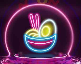 Ramen Leuchtreklame: Japanische Nudeln LED-Wanddekor