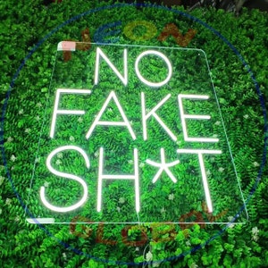 Custom Neon Sign No Fake Sh*t Neon Sign Bedroom Nikee Neon Sign Custom Led Sign Home Wall Decor Noenglobal