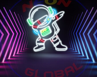 Kid Astronaut Neon Sign: Custom Bedroom Wall Decor