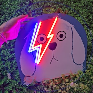 Custom Dog with light Neon Sign Digital UV Printing Kid Bedroom Decor