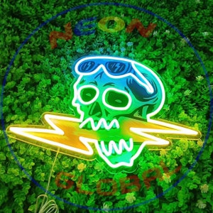 Skull Neon Sign/ Neon Pub Sign /Party Neon Sign/ Led Light sign/ Diammable Neonglobal Light Wall Decor