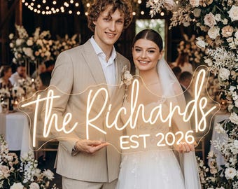 Custom Neon Sign, Dimmable Wedding Light,Personalized LED Name Sign, Party or Home Decor – Rechargeable Glowing Gift