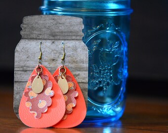 Fall Faux Leather Earrings