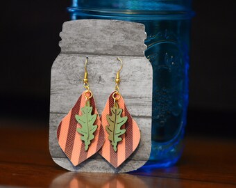 Fall Faux Leather Earrings
