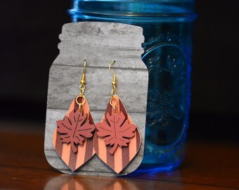 Fall Faux Leather Earrings