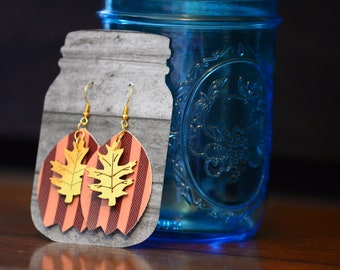 Fall Faux Leather Earrings