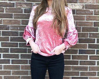 Pink Velvet Top - Etsy