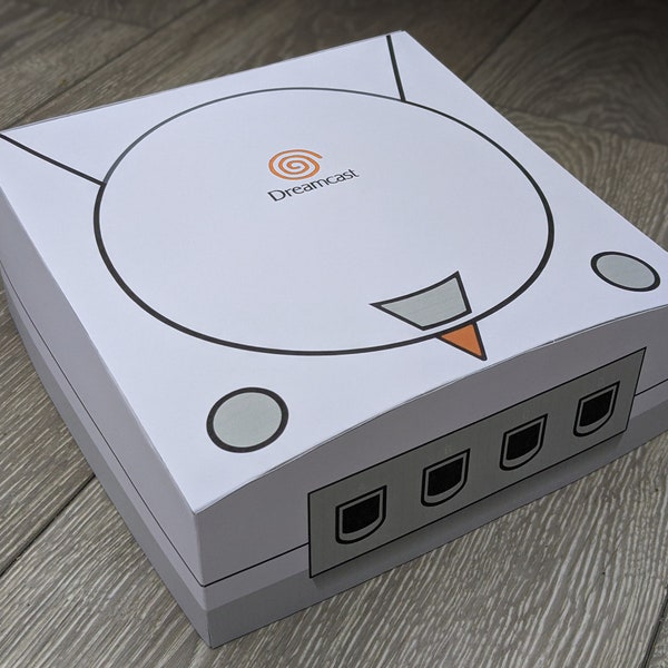 Papercraft Sega Dreamcast dust cover and light protector (Orange Logo NTSC Version)