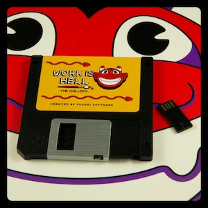Work Is Hell Gallery Game USB-stick diskette