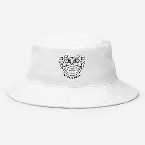 Work Is Hell Bucket Hat (BLACK ON WHITE)