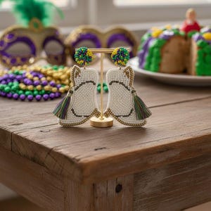 Botas de banda de música de Mardi Gras con cuentas