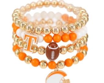 Tennessee Game Day Stackable Bracelets with Charms