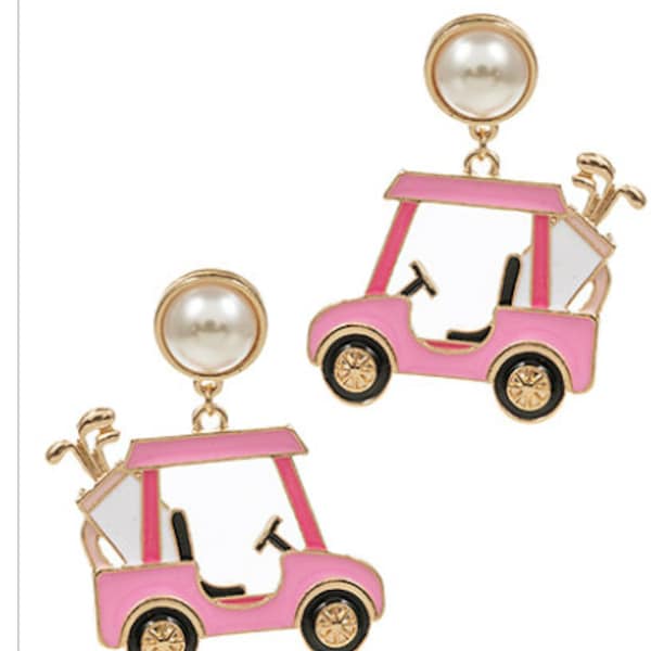 Golf Cart & Golf Club Earrings