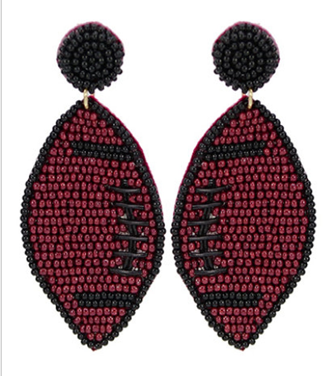 Enamel Football Earrings in Gold and Black by Fornash