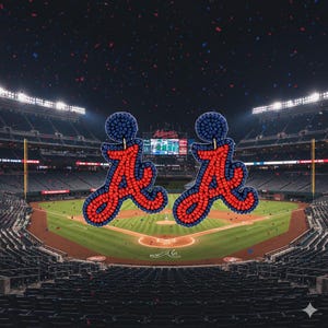 Pendientes de béisbol con cuentas de la "A" de Atlanta para el día del partido